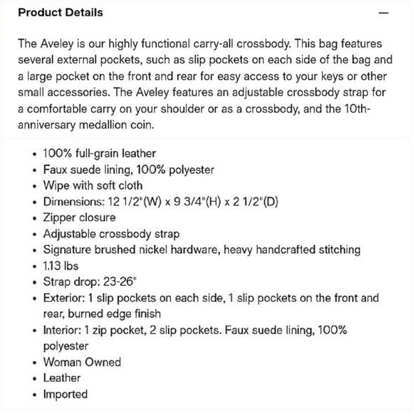 'PATRICIA NASH' 'AVELEY' CARRY-ALL ETCHED LEATHER CROSSBODY BAG - Picture 15 of 16